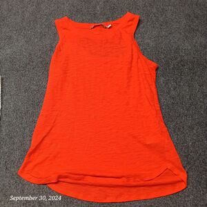 Athleta Tank Top Shirt Women‎ XXS Red Lightweight Burnout Boat Neck Sleeveless